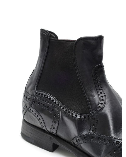 Dolce & Gabbana Black Leather Chelsea Boots