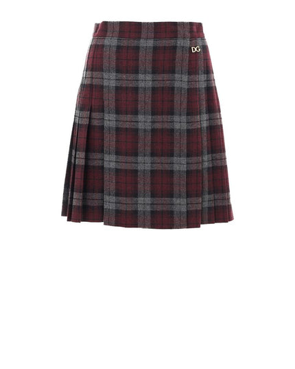 Dolce & Gabbana Bordeaux Wool Mini Skirt