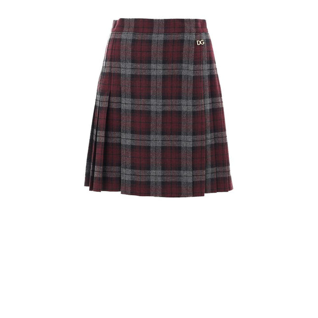 Dolce & Gabbana Bordeaux Wool Mini Skirt