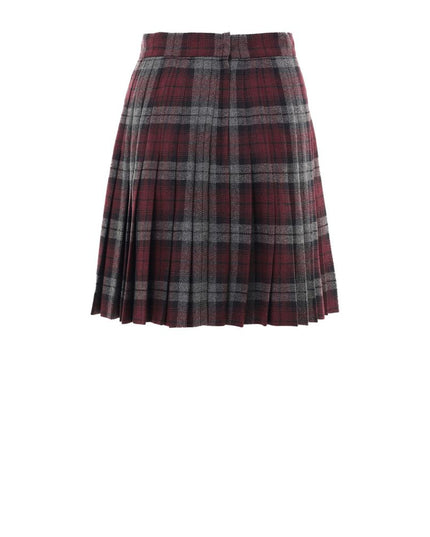 Dolce & Gabbana Bordeaux Wool Mini Skirt