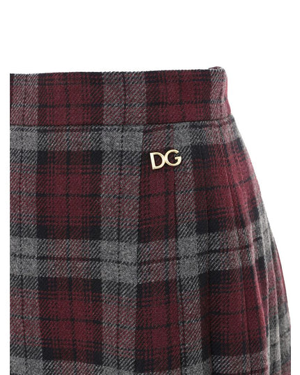 Dolce & Gabbana Bordeaux Wool Mini Skirt