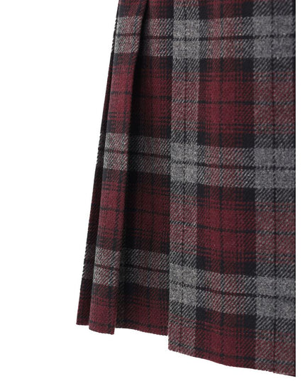 Dolce & Gabbana Bordeaux Wool Mini Skirt