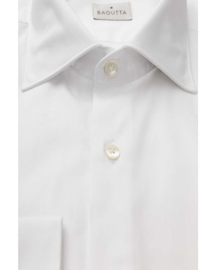 Bagutta White Cotton Dress Shirt