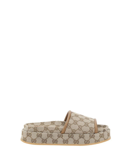 Gucci Beige Polyamide Flat Sandals
