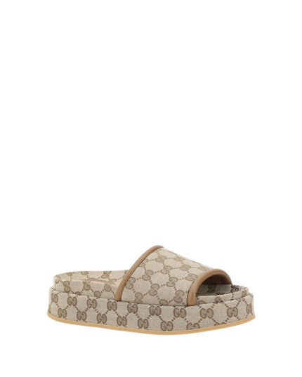 Gucci Beige Polyamide Flat Sandals