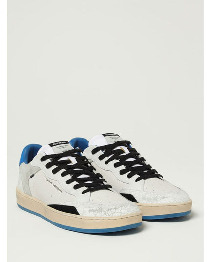 Crime London White Leather Low Top Sneakers