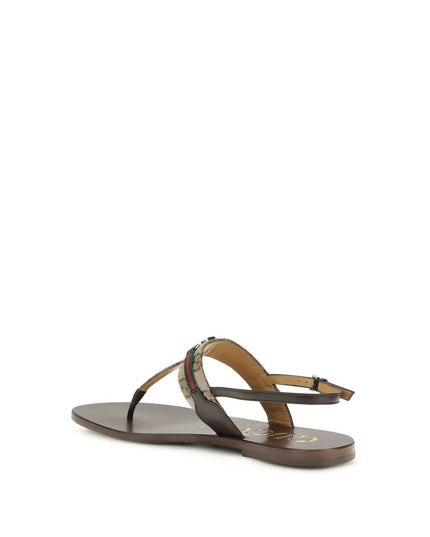 Gucci Brown Calf Leather Bos Taurus Flat Sandals