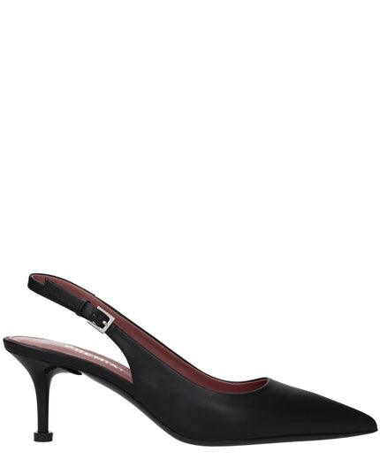 Premiata Black Leather Platform Pumps