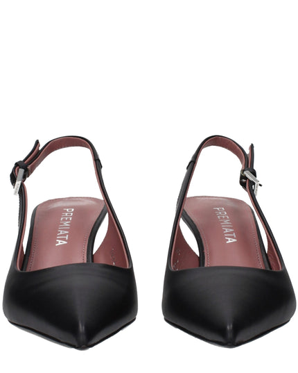 Premiata Black Leather Platform Pumps