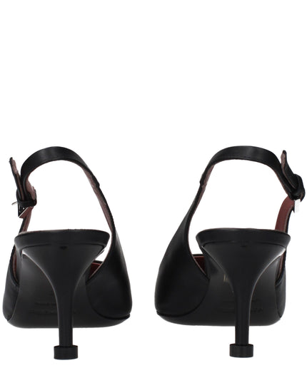 Premiata Black Leather Platform Pumps