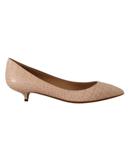 Dolce & Gabbana Beige Leather Platform Pumps