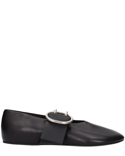 Jil Sander Black Leather Ballet Flats