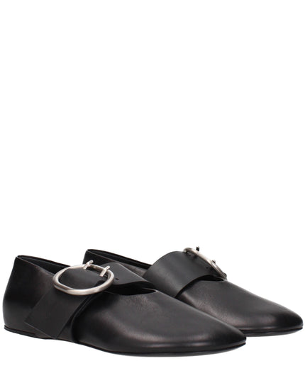 Jil Sander Black Leather Ballet Flats