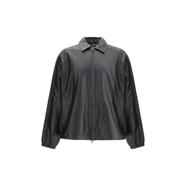 Diesel Black Polyester Biker Jacket