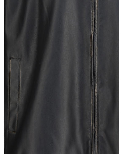 Diesel Black Polyester Biker Jacket