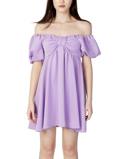 Aniye By Purple Polyester Short Dress