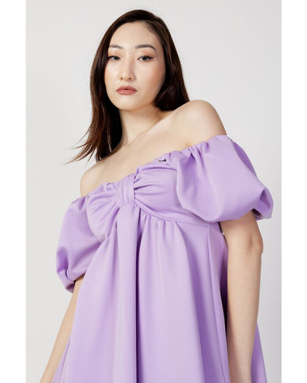 Aniye By Purple Polyester Short Dress