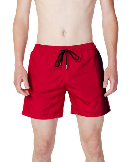 Trussardi Beachwear Red Polyester Swim Shorts