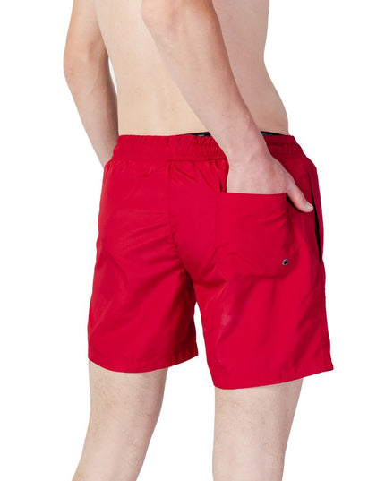 Trussardi Beachwear Red Polyester Swim Shorts