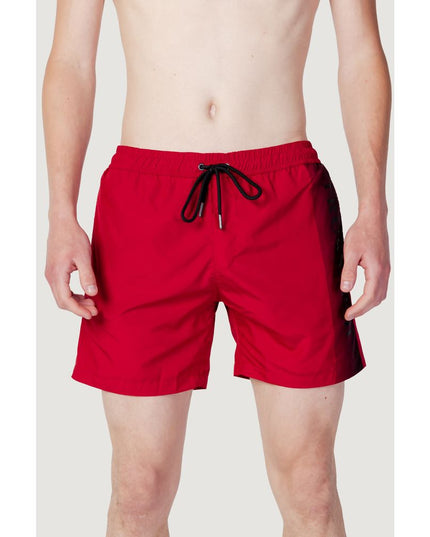 Trussardi Beachwear Red Polyester Swim Shorts