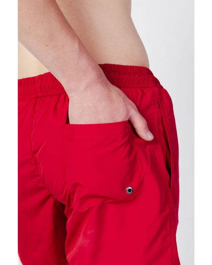Trussardi Beachwear Red Polyester Swim Shorts