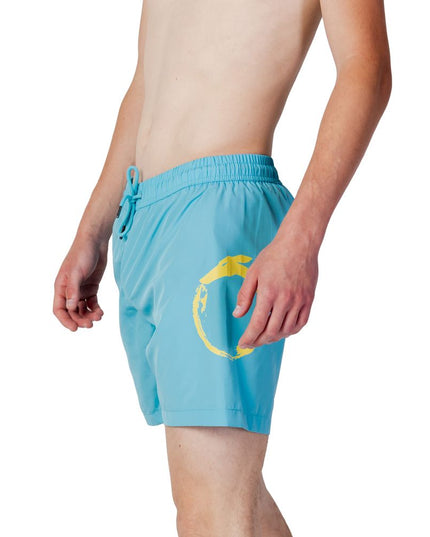 Trussardi Beachwear Blue Polyester Swim Shorts