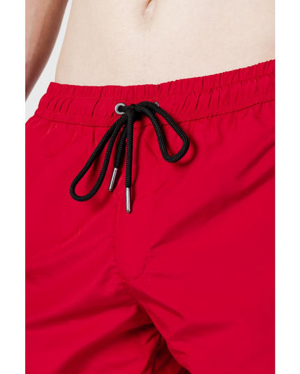 Trussardi Beachwear Red Polyester Swim Shorts