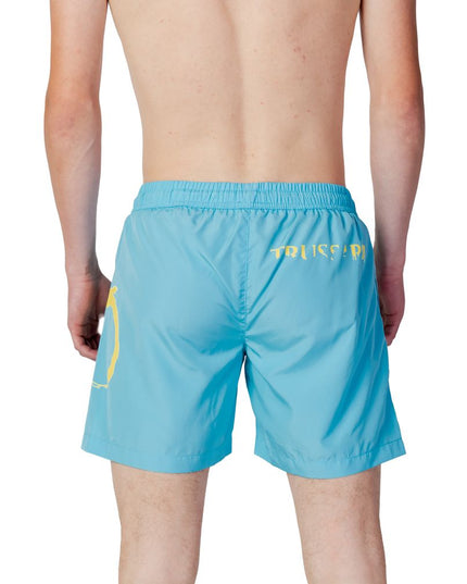 Trussardi Beachwear Blue Polyester Swim Shorts