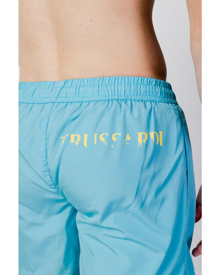 Trussardi Beachwear Blue Polyester Swim Shorts