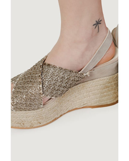 Espadrilles Bronze Cotton High Heel Pumps