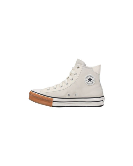 Converse Cream Leather High Top Sneakers