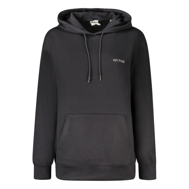 Guess Jeans Black Polyester Women's Hooded Sweatshirt