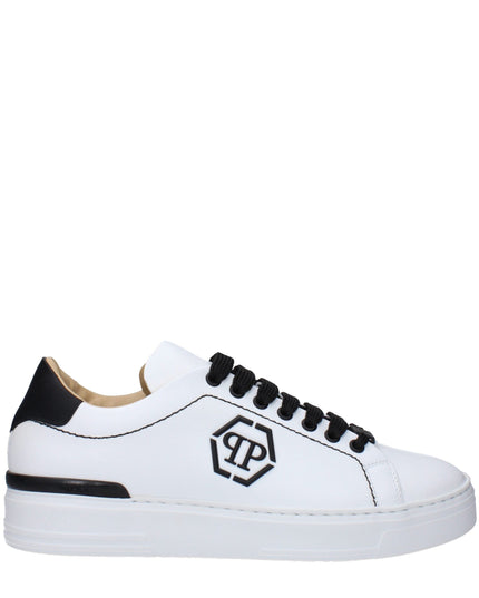 Philipp Plein White Leather Low Top Sneakers