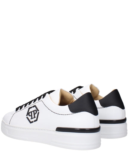 Philipp Plein White Leather Low Top Sneakers