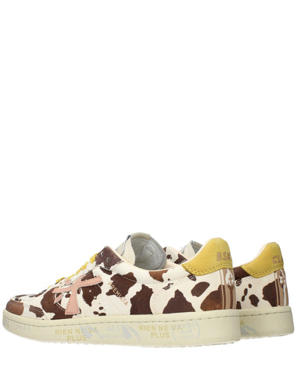 Premiata Beige Leather Low Top Sneakers
