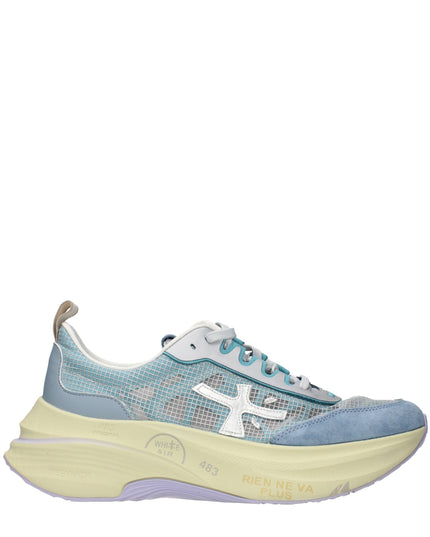 Premiata Light Blue Fabric Sneakers