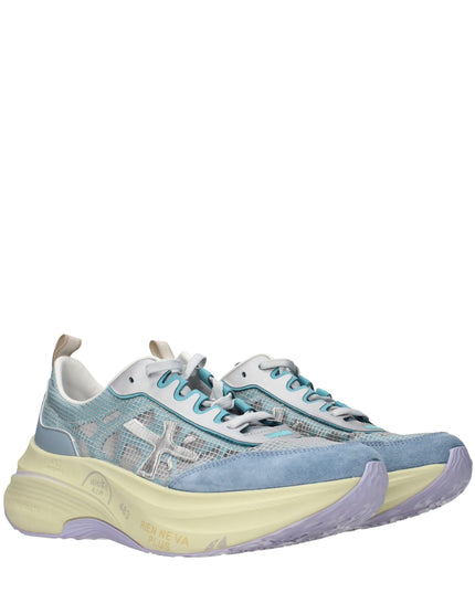 Premiata Light Blue Fabric Sneakers