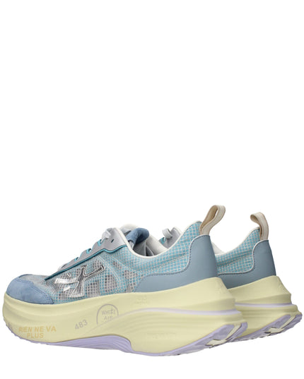 Premiata Light Blue Fabric Sneakers