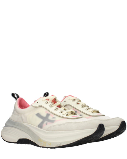 Premiata Beige Fabric Chunky Sneakers