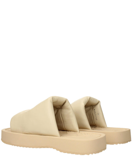 Burberry Beige Leather Slippers