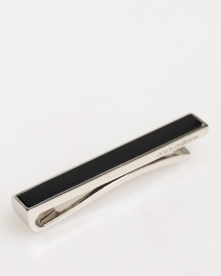 Dolce & Gabbana Silver Tone Brass Logo Branded Men Accessory Tie Clip Bar