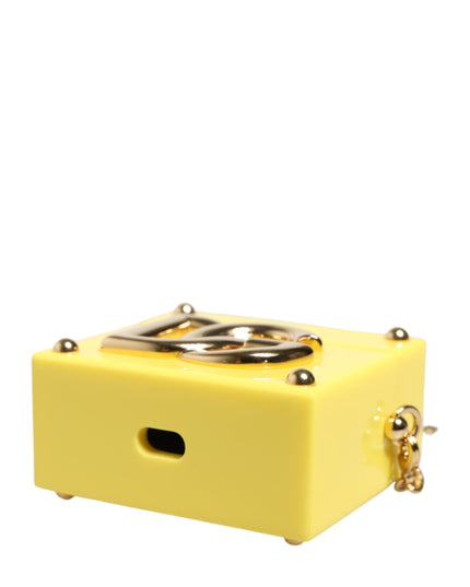 Dolce & Gabbana Yellow DG Logo Plaque Cover Gold Chain Airpods Case