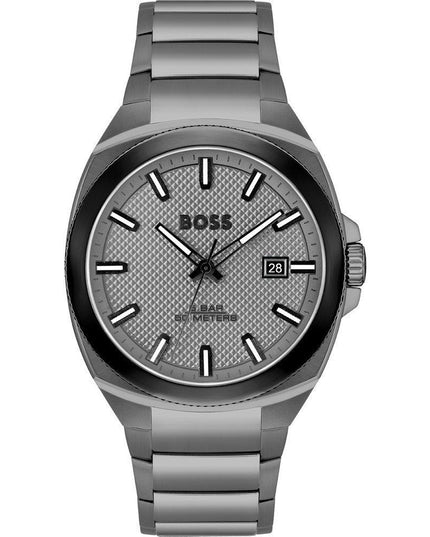 Hugo Boss Gray Stainless Steel Dress Watch