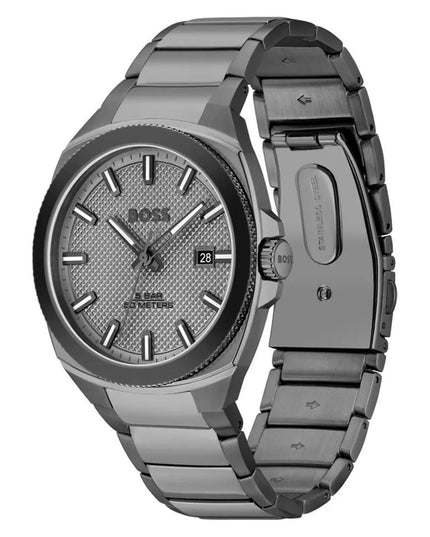Hugo Boss Gray Stainless Steel Dress Watch