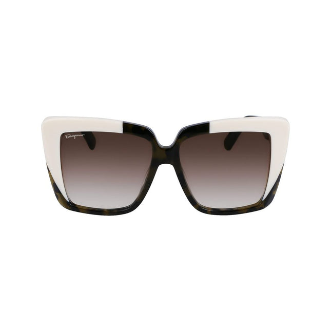 Ferragamo Green Acetate Sunglasses