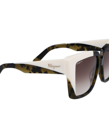 Ferragamo Green Acetate Sunglasses