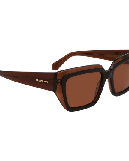 Ferragamo Brown Acetate Sunglasses
