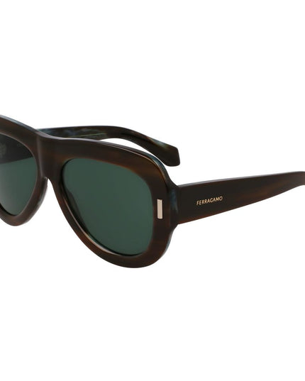 Ferragamo Green Acetate Sunglasses