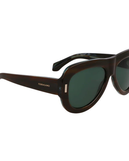 Ferragamo Green Acetate Sunglasses