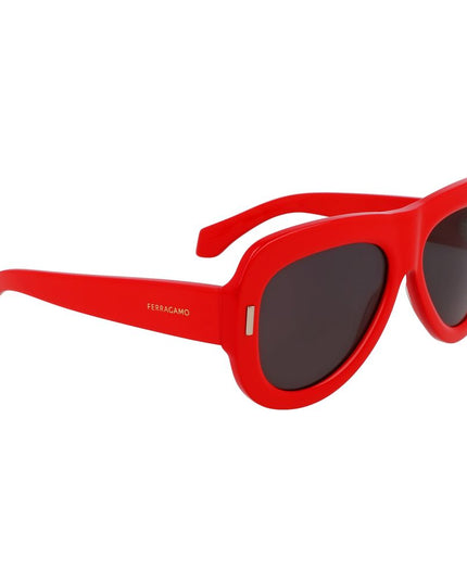 Ferragamo Red Acetate Sunglasses